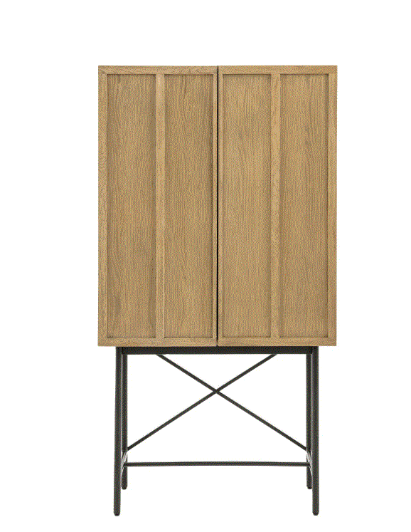 Pietro Oak 2 Door Cocktail Cabinet