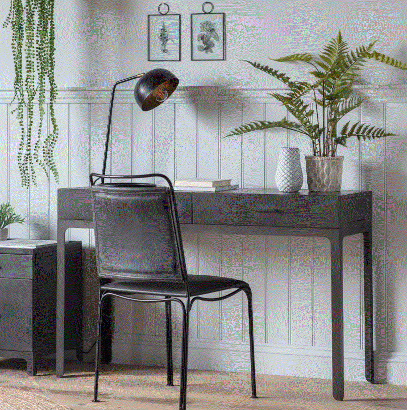 Otton Dark Grey 2 Wooden Drawer Desk