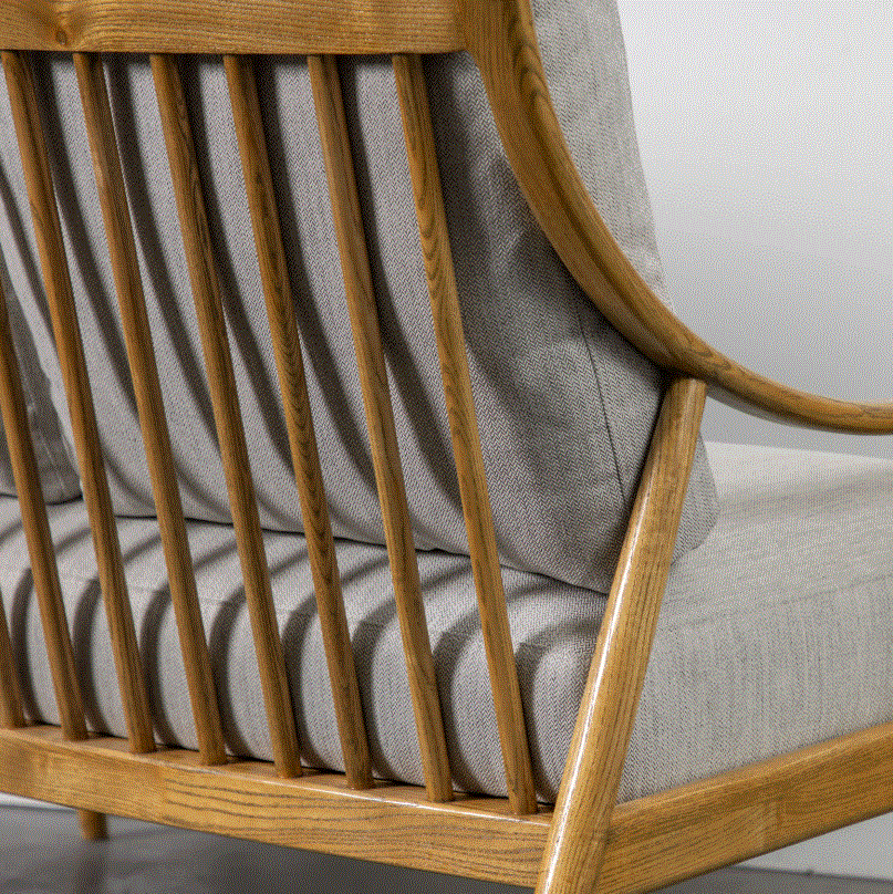 Relina Oak 2-Seater Sofa Dark Natural Linen