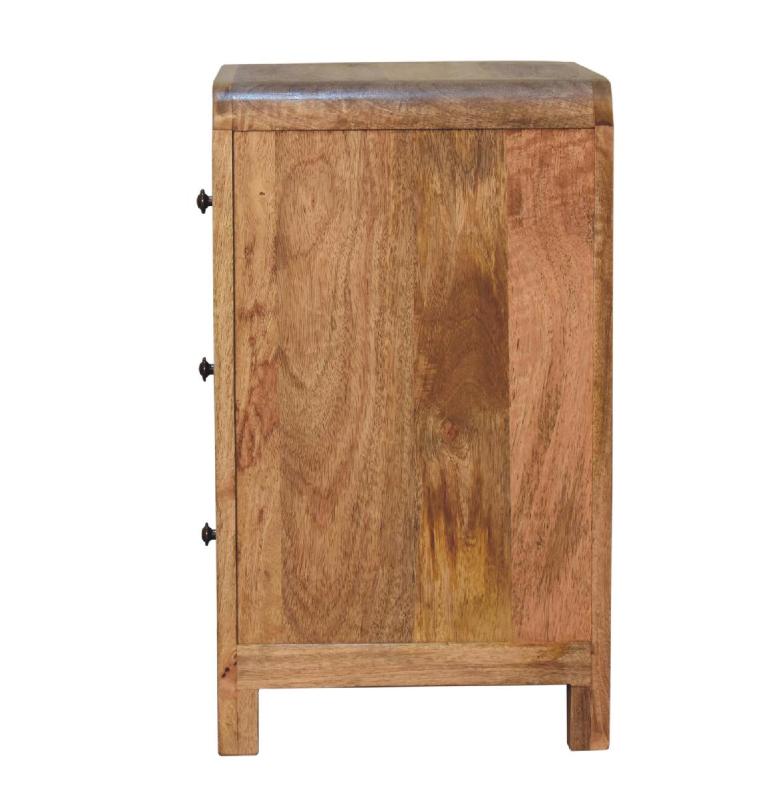 Aspen Mango Wood 3 Drawer Bedside Table