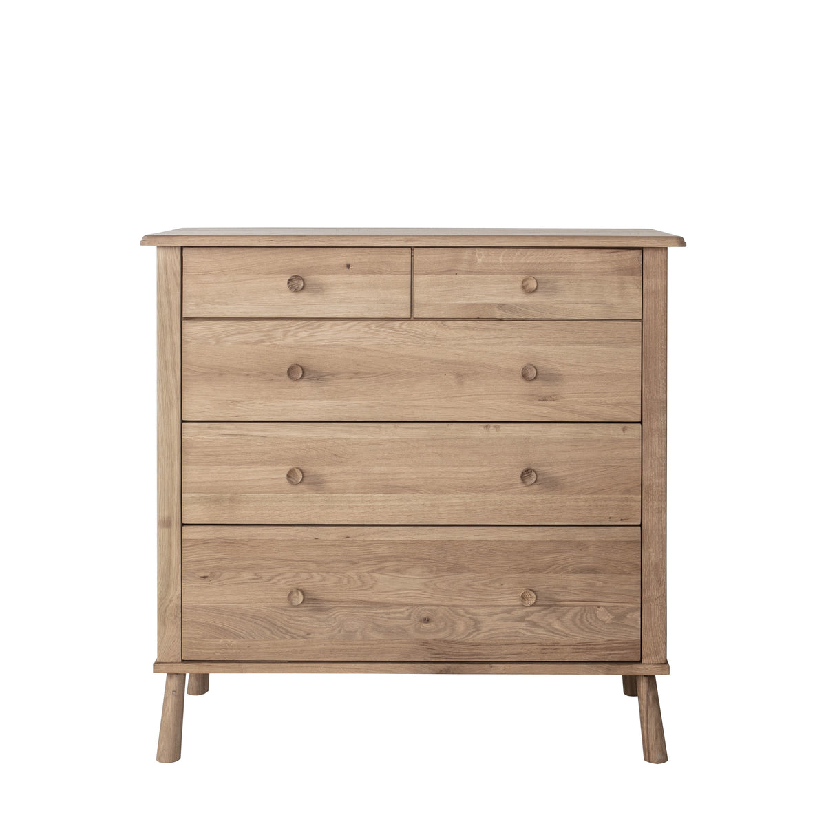 Hilder Natural Solid Oak 5 Drawer Chest