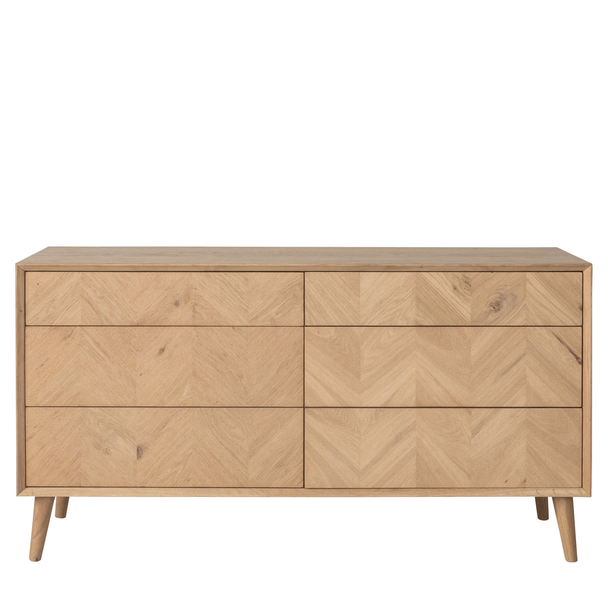 Santos Modern 6 Drawer Chest Oak