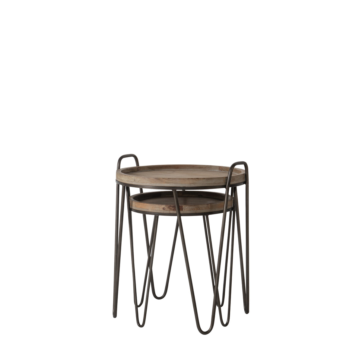 Nuffield 2-Piece Wooden Nest Tables with Metal Legs