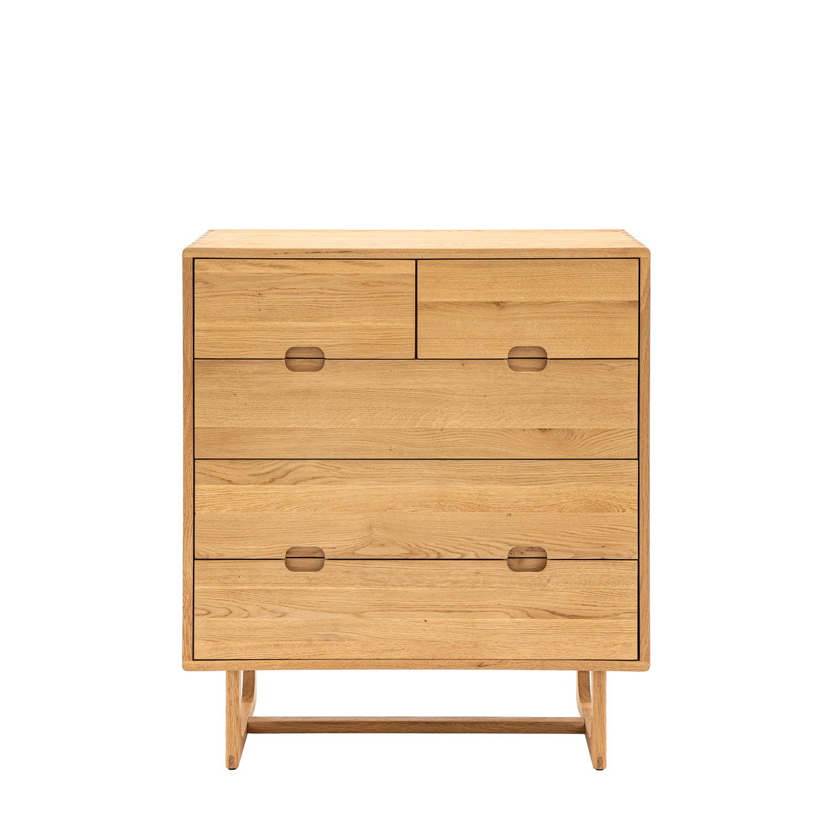 Critchlow Square 5 Drawer Chest Natural Oak