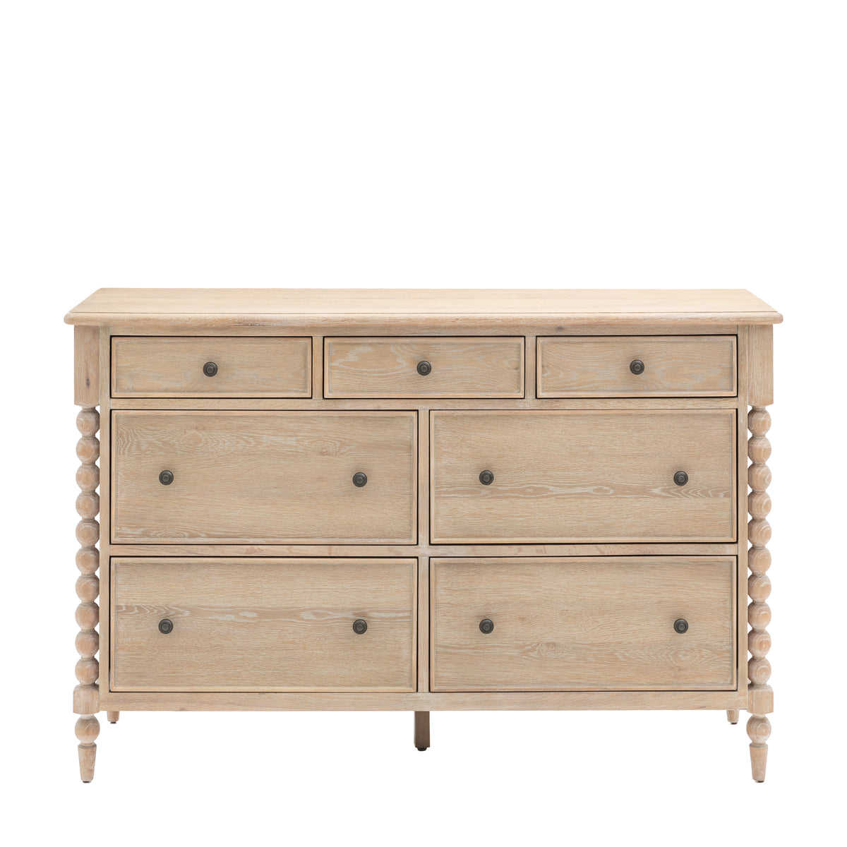 Natural Wooden 7 Drawer Rustic Chest