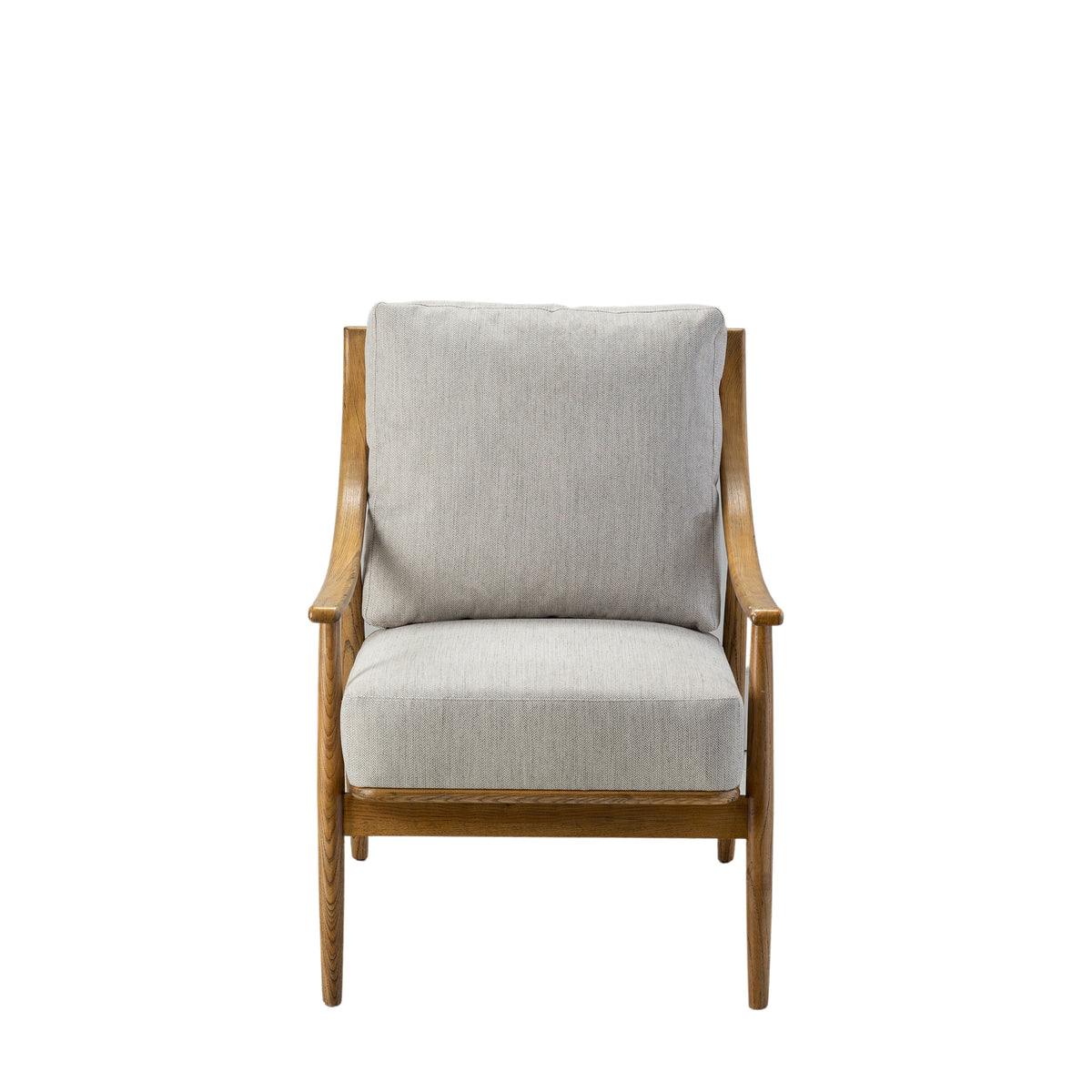 Relina Oak Armchair in Natural Linen