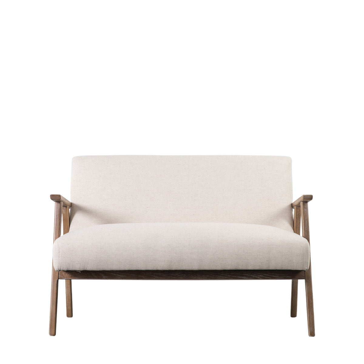 Neto Wooden 2 Seater Sofa Natural Linen
