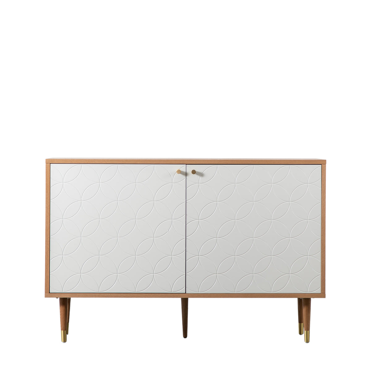 Newbury White 2 Door Sideboard Cabinet Oak