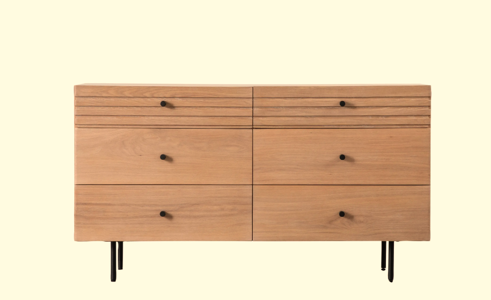 Okayino Oak Modern 6 Drawer Chest