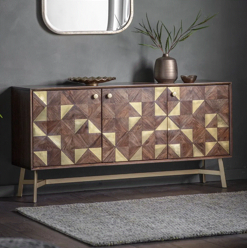 Tayo Wide  Wooden 3 Door Sideboard
