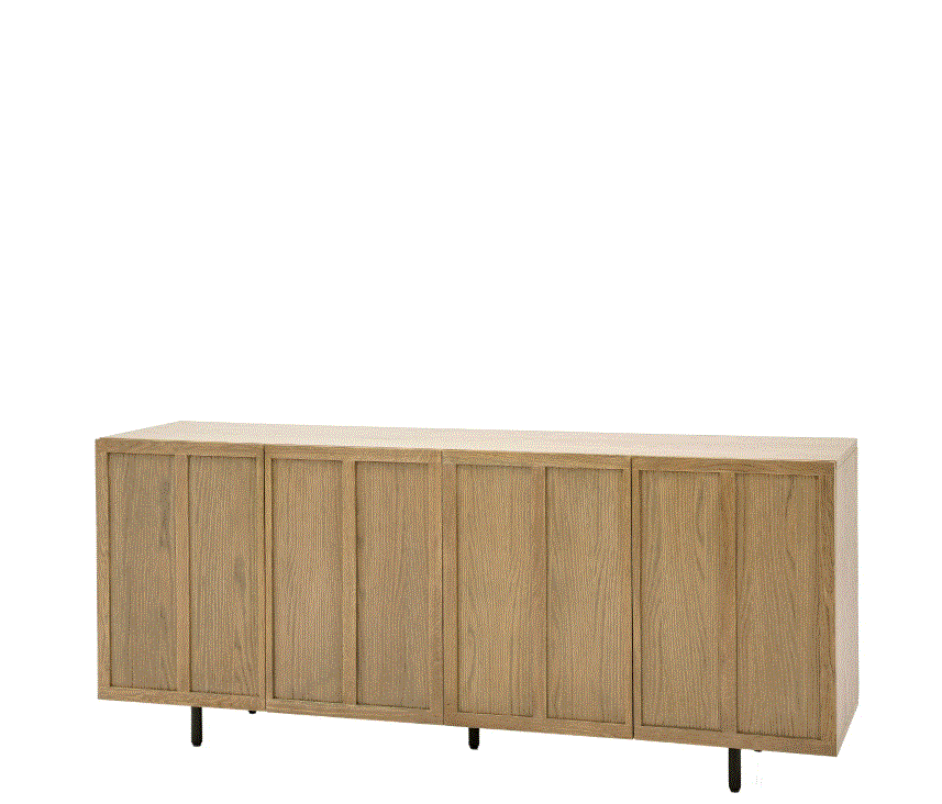 Pietro Wide Oak 4 Door Sideboard Cabinet