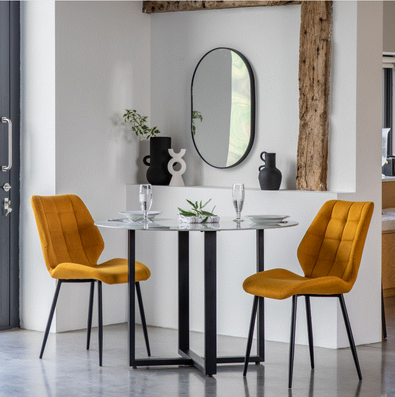 Marlow Mustard Fabric Dining Chair (set of 2)