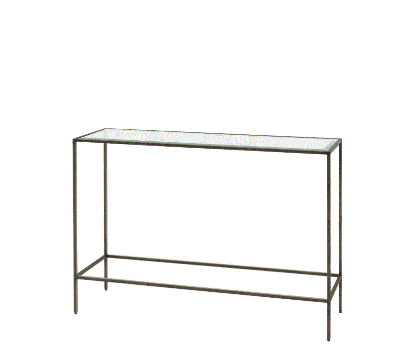 Rothwell Iron Console Table Bronze with Glass Top