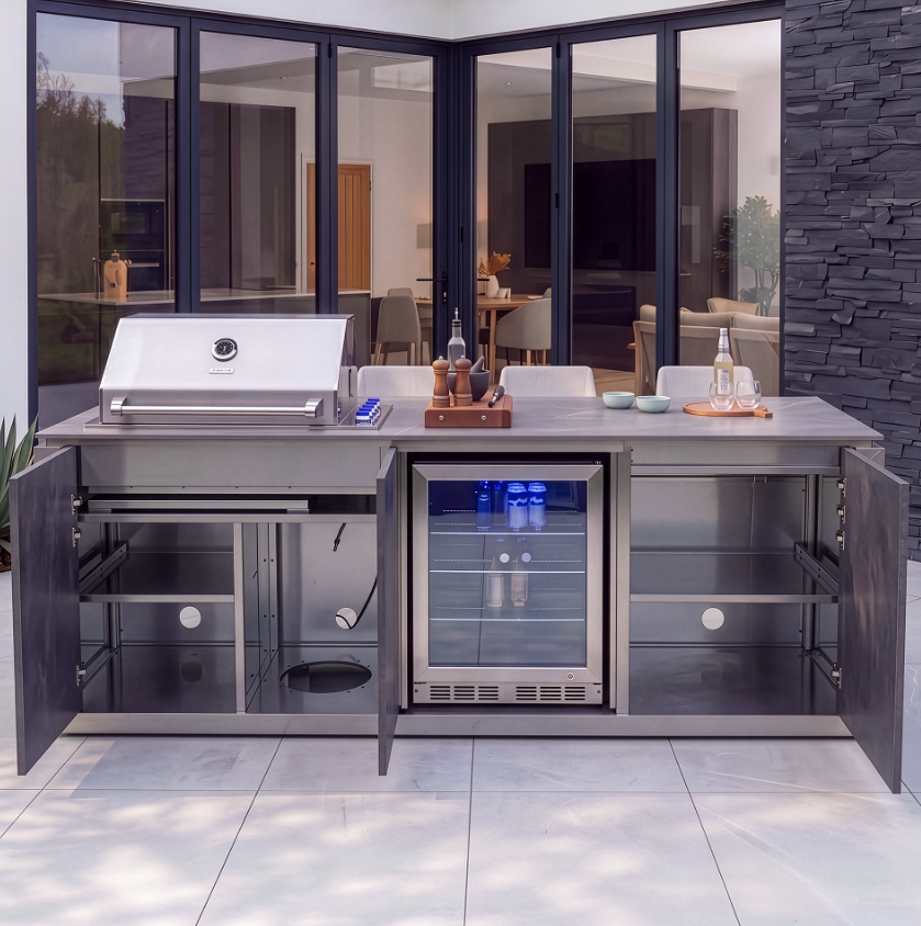 Enrico Outdoor Kitchen with BBQ & Fridge with Cover