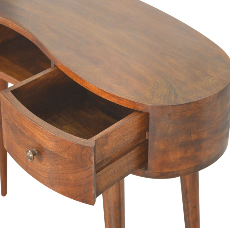 Wave Chestnut Mango Wood Desk