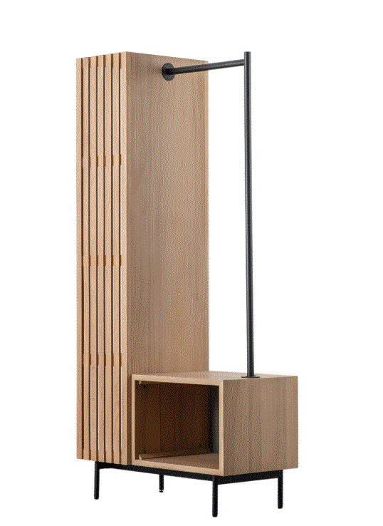 Okayino Oak Open Wardrobe