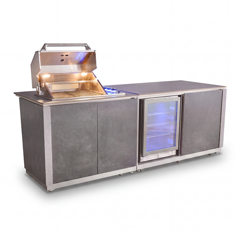 Enrico Outdoor Kitchen with BBQ & Fridge with Cover