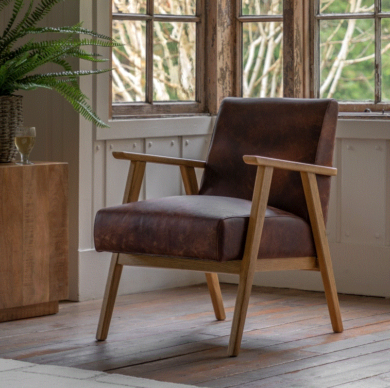 Neto Armchair Vintage Brown Leather