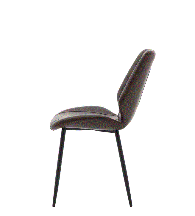 Marlow PU Brown Leather Dining Chair (set of 2)