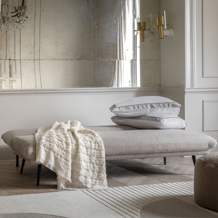 Durban Plush Sofa Bed in Light Grey