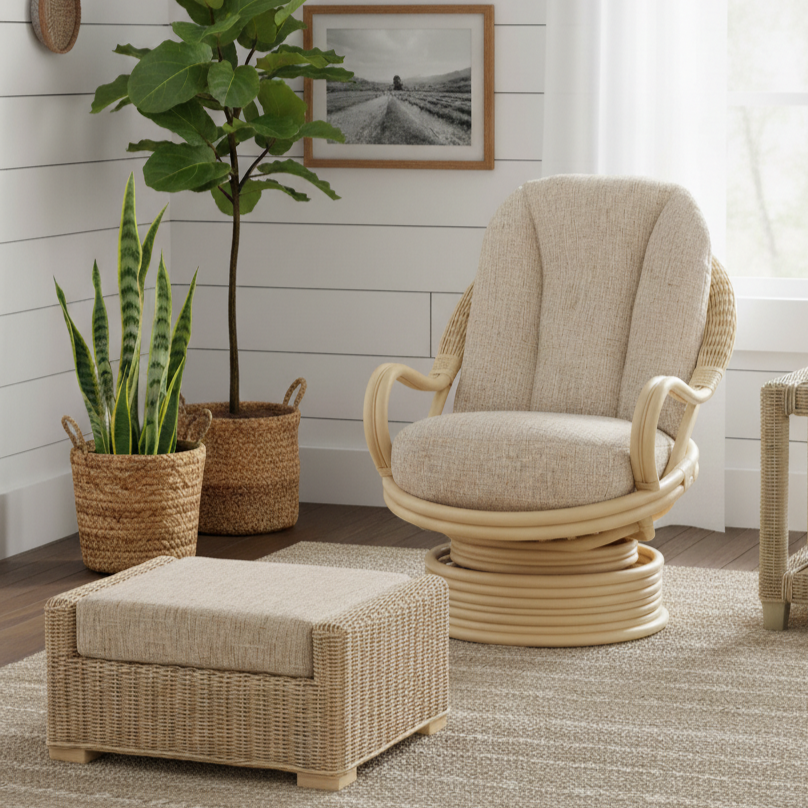 Burford Blush Footstool with Hidden Storage