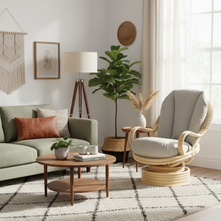 Dijon Natural Deluxe Swivel Rocker Chair