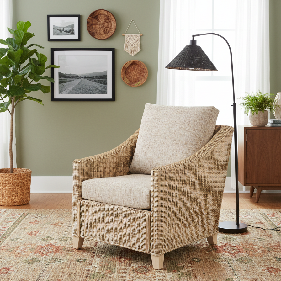 Dijon Natural Wash Cane Armchair