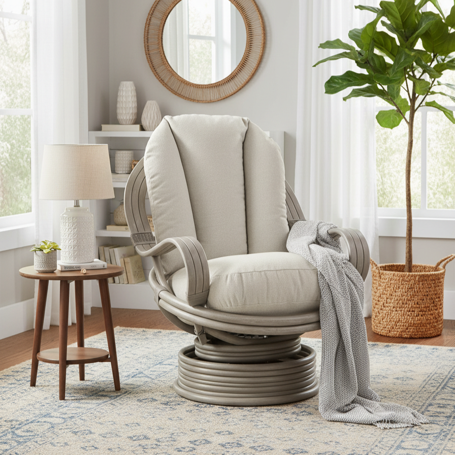 Bali Grey Laminated Swivel Rocker Chair