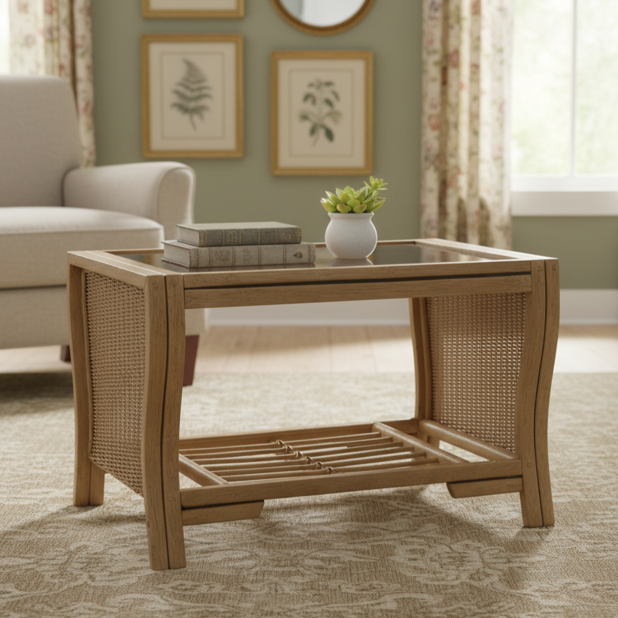 Opera Light Oak Cane Coffee Table