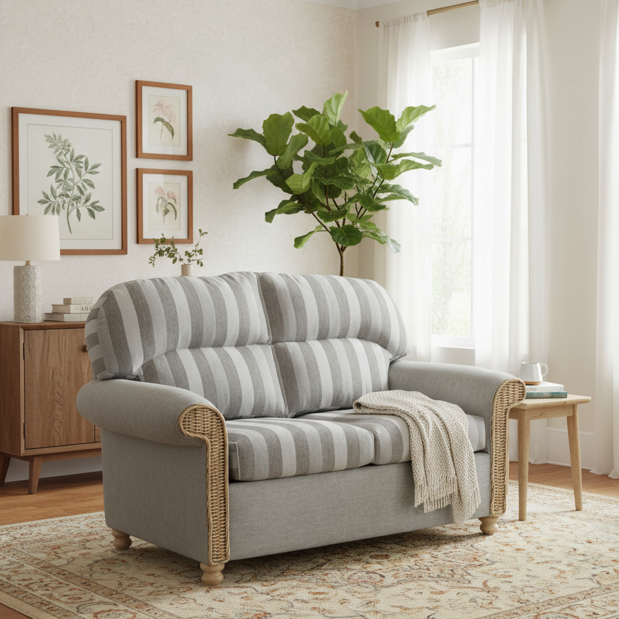 Samford 2-Seater: Handcrafted Cane Sofa