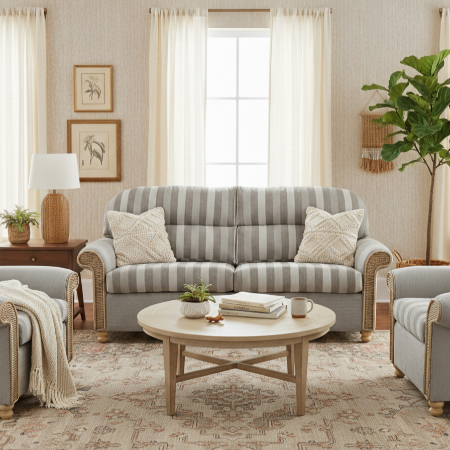 Samford Rattan 3 Seater Suite