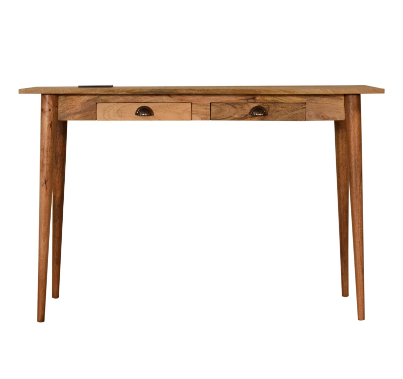 Mango Wood 2 Drawer Desk with Cable Access