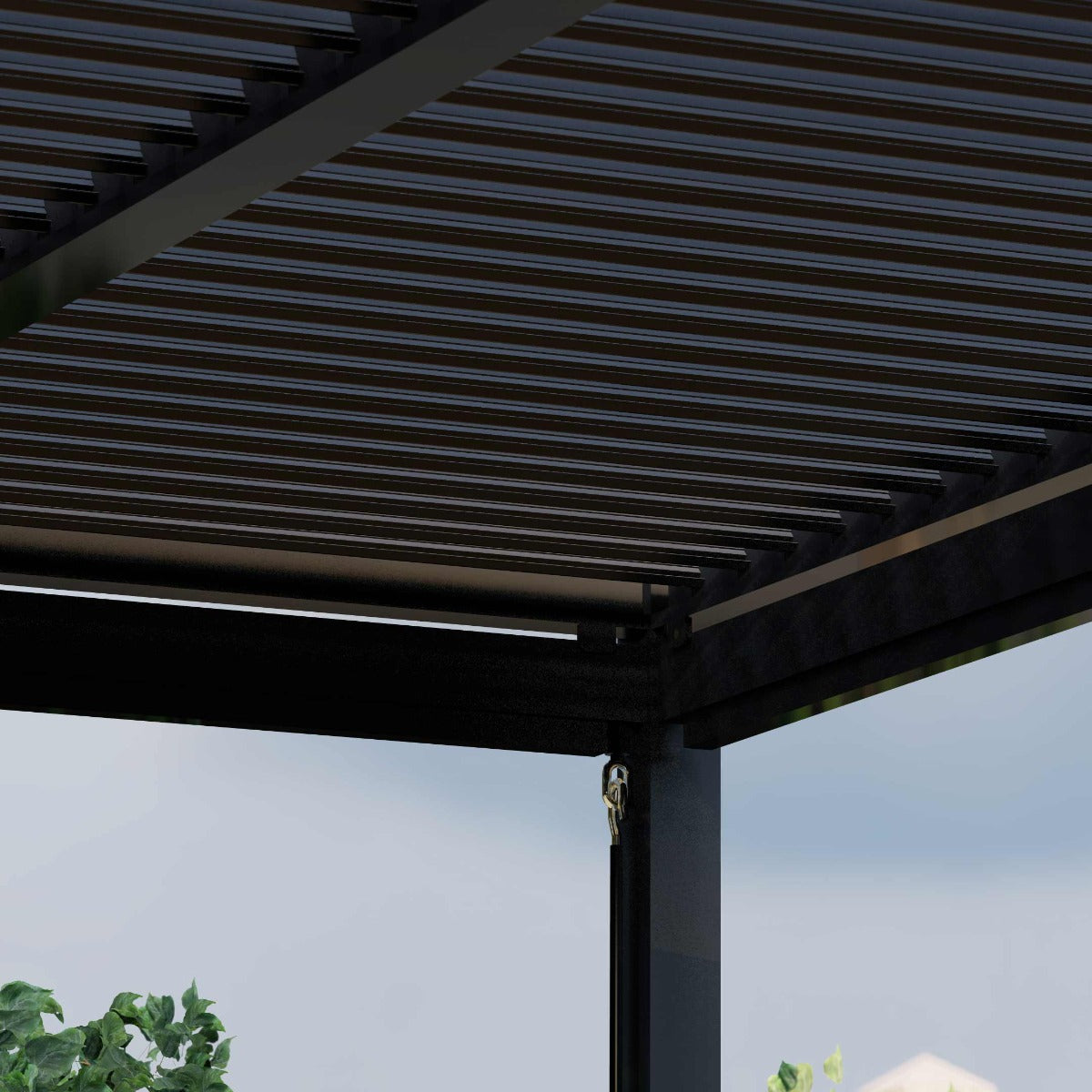 pergola grey aluminium 4m x 4m with sides