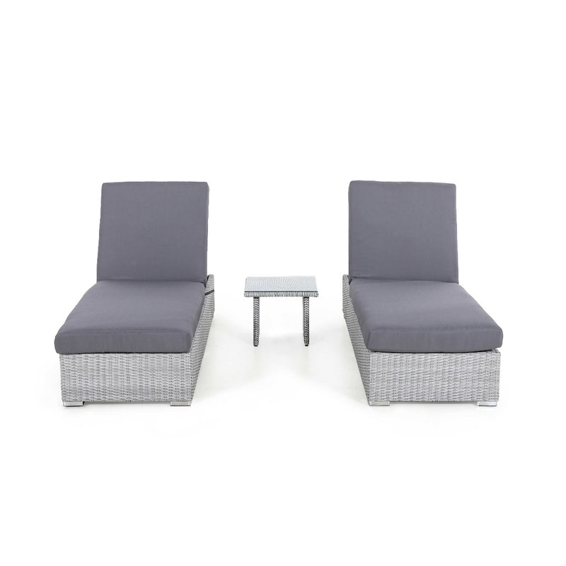 cartmel outdoor rattan sunlounger and side table set