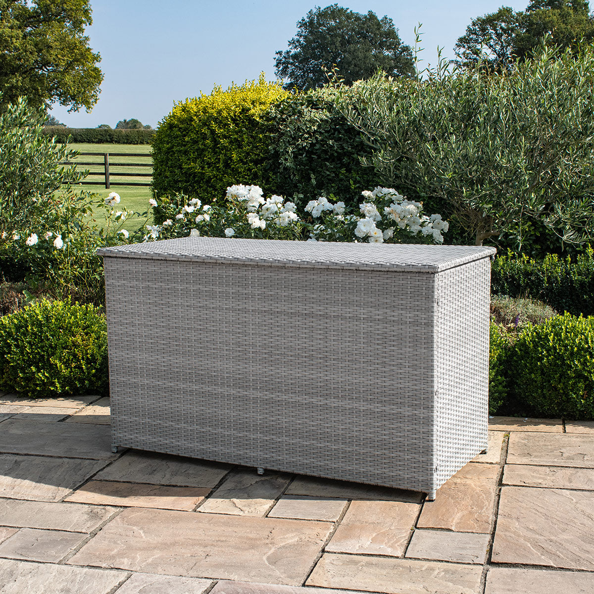 cartmel outdoor rattan cushion storage box