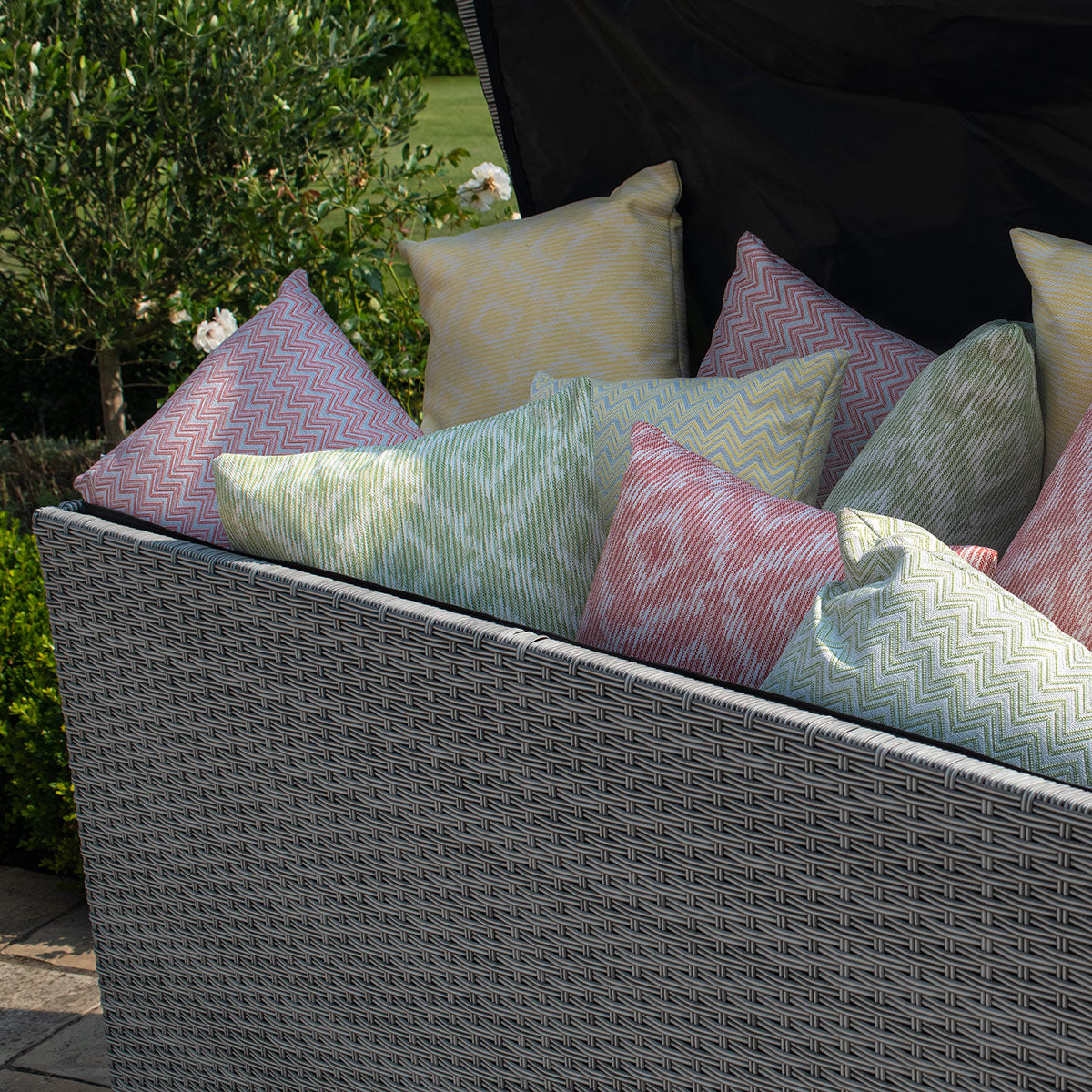 cartmel outdoor rattan cushion storage box