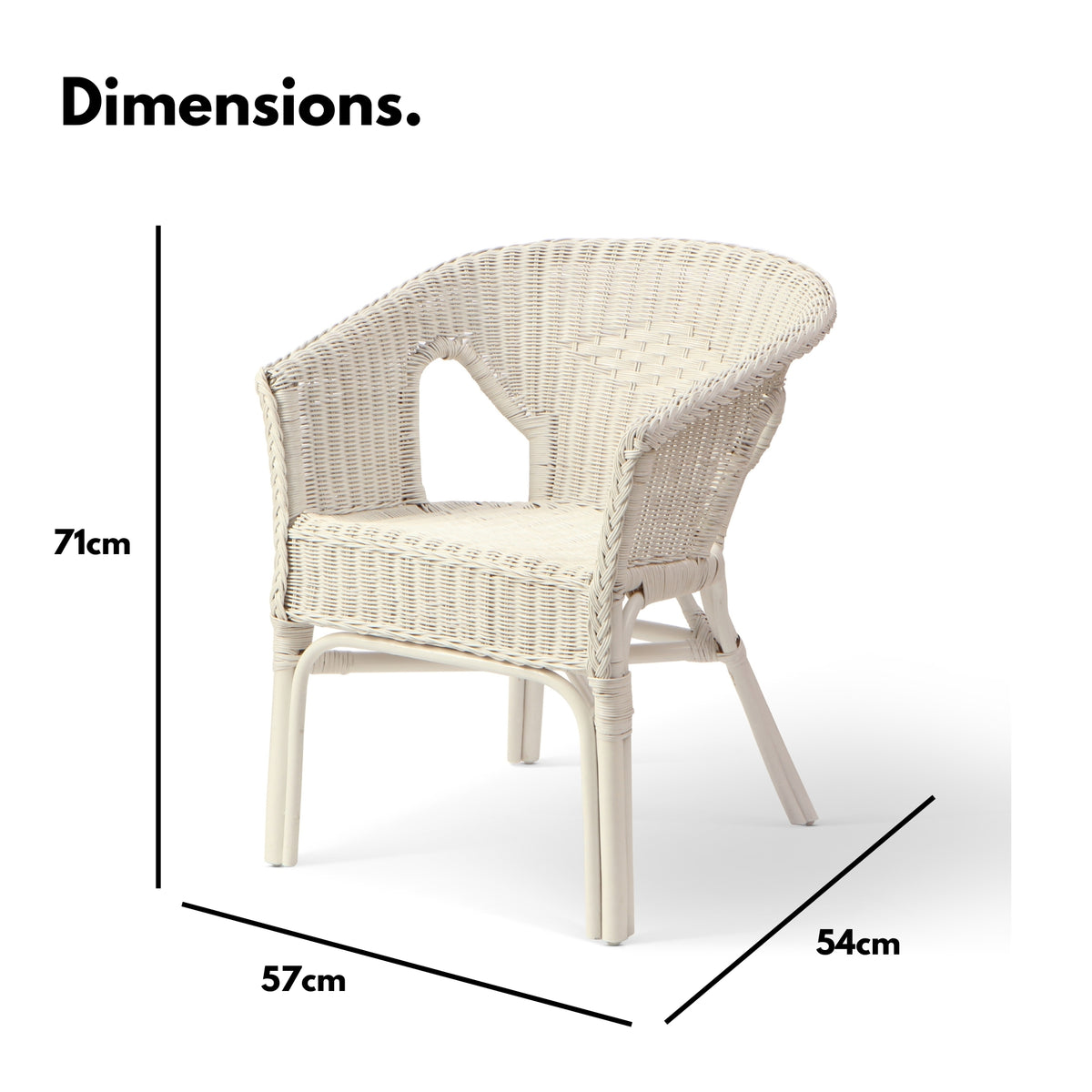 Adults Small Wicker Loom Chair - White