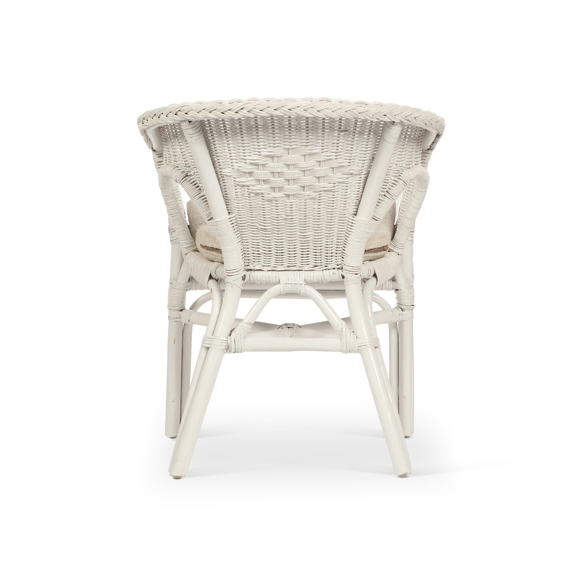 Adults Small Wicker Loom Chair with Cushion - White
