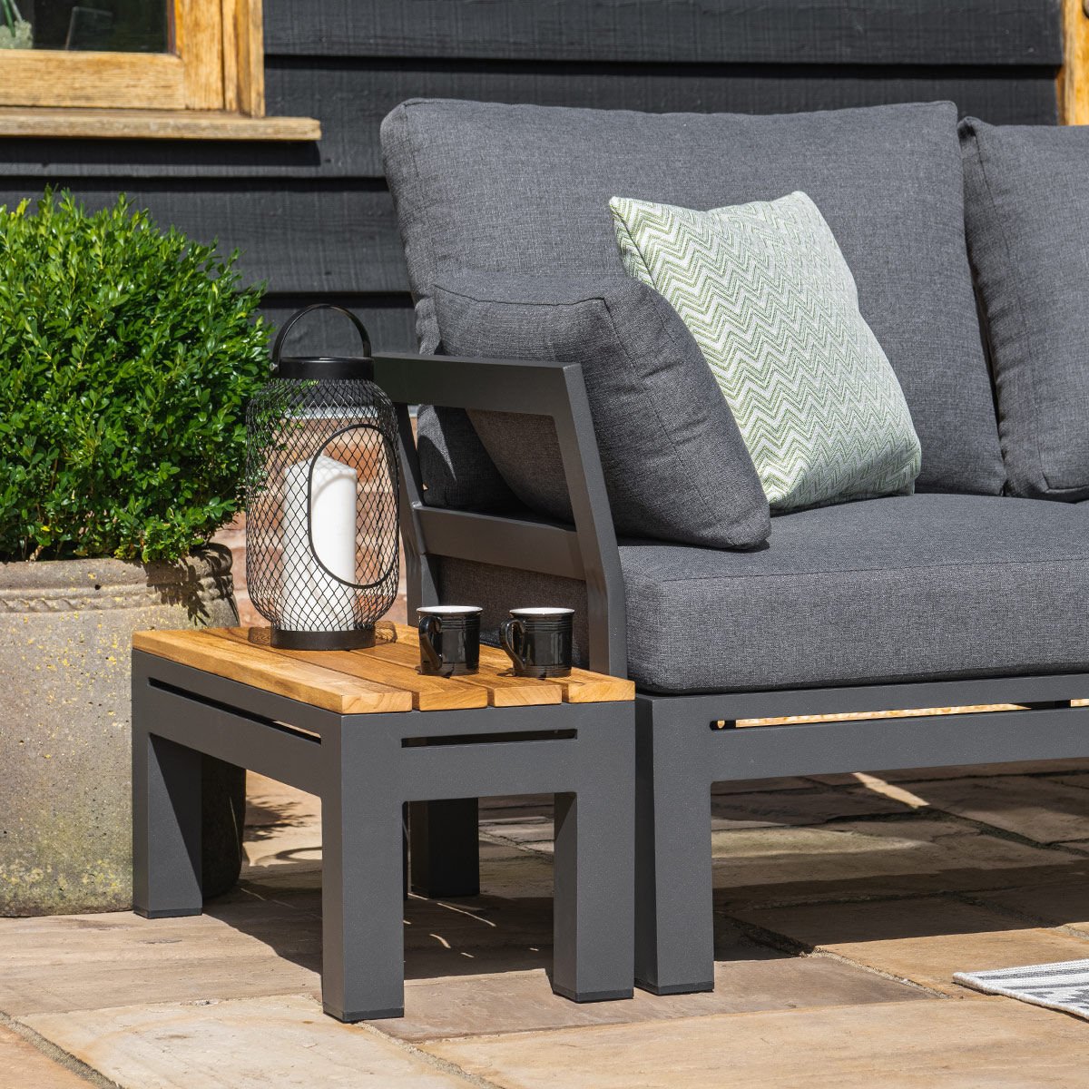 Alton Teak and Charcoal Side Table