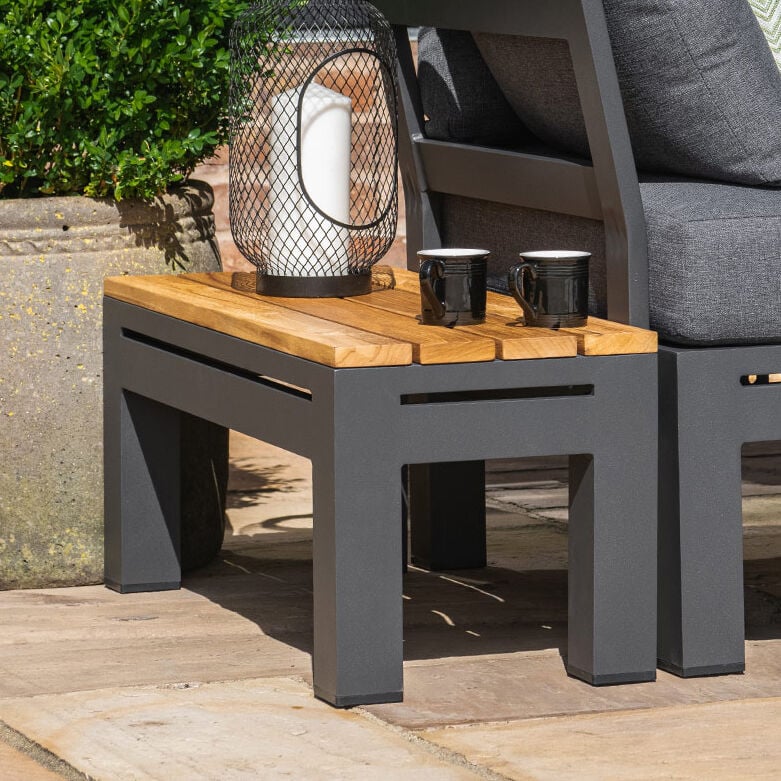 Alton Teak and Charcoal Side Table