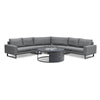 Alvino Grande Corner Set With Round Fire Pit Table - Flanelle