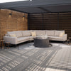 Alvino Grande Corner Set With Round Fire Pit Table - Oatmeal