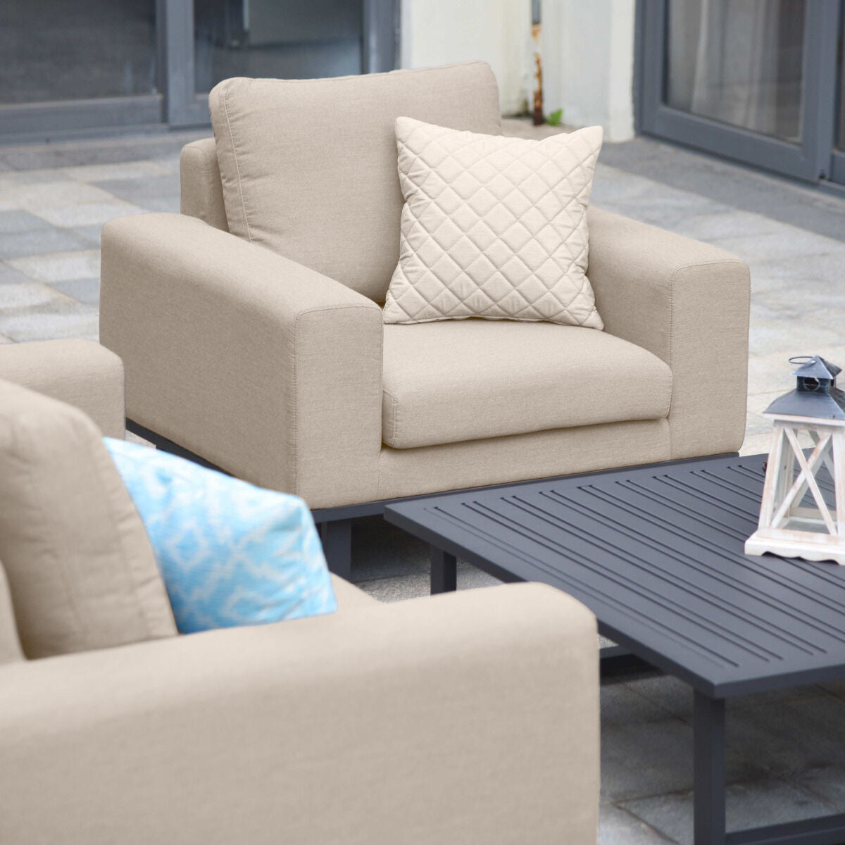 Alvino Outdoor Corner Sofa Set - Oatmeal