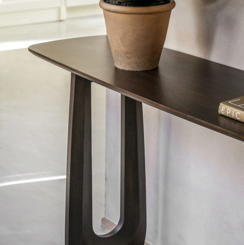 Arton Dark Mango Wood Hallway Console Table