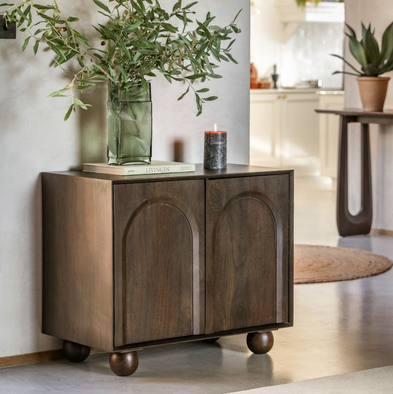 Arc Mango Wood 2 Door Hallway Sideboard Cabinet