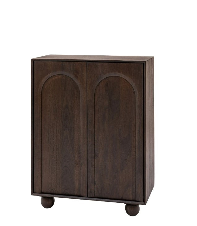 Arc Mango Wood Tall 2 Door Sideboard Cupboard