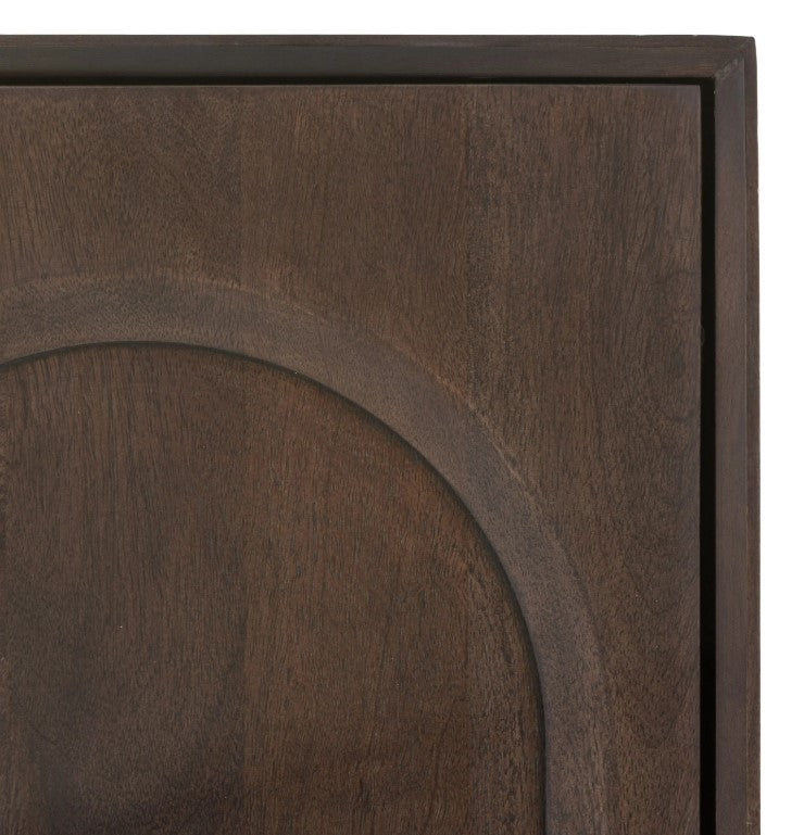 Arc Mango Wood Tall 2 Door Sideboard Cupboard