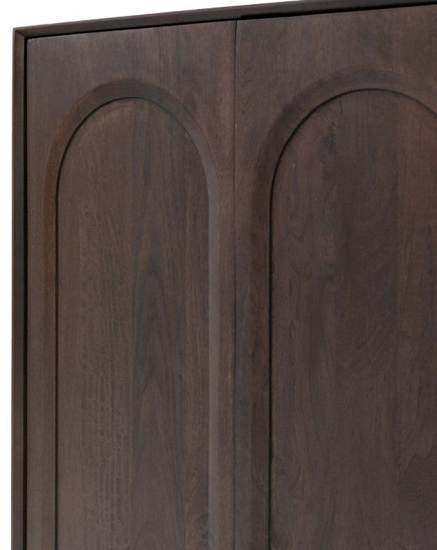 Arc Mango Wood Tall 2 Door Sideboard Cupboard