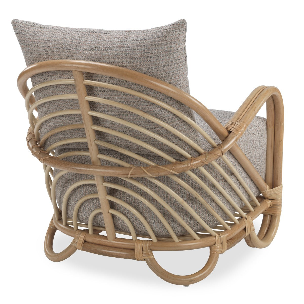 arch rattan armchair in blush tweed