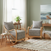 Arch Natural Rattan Chair in Blush Tweed - Set of Two